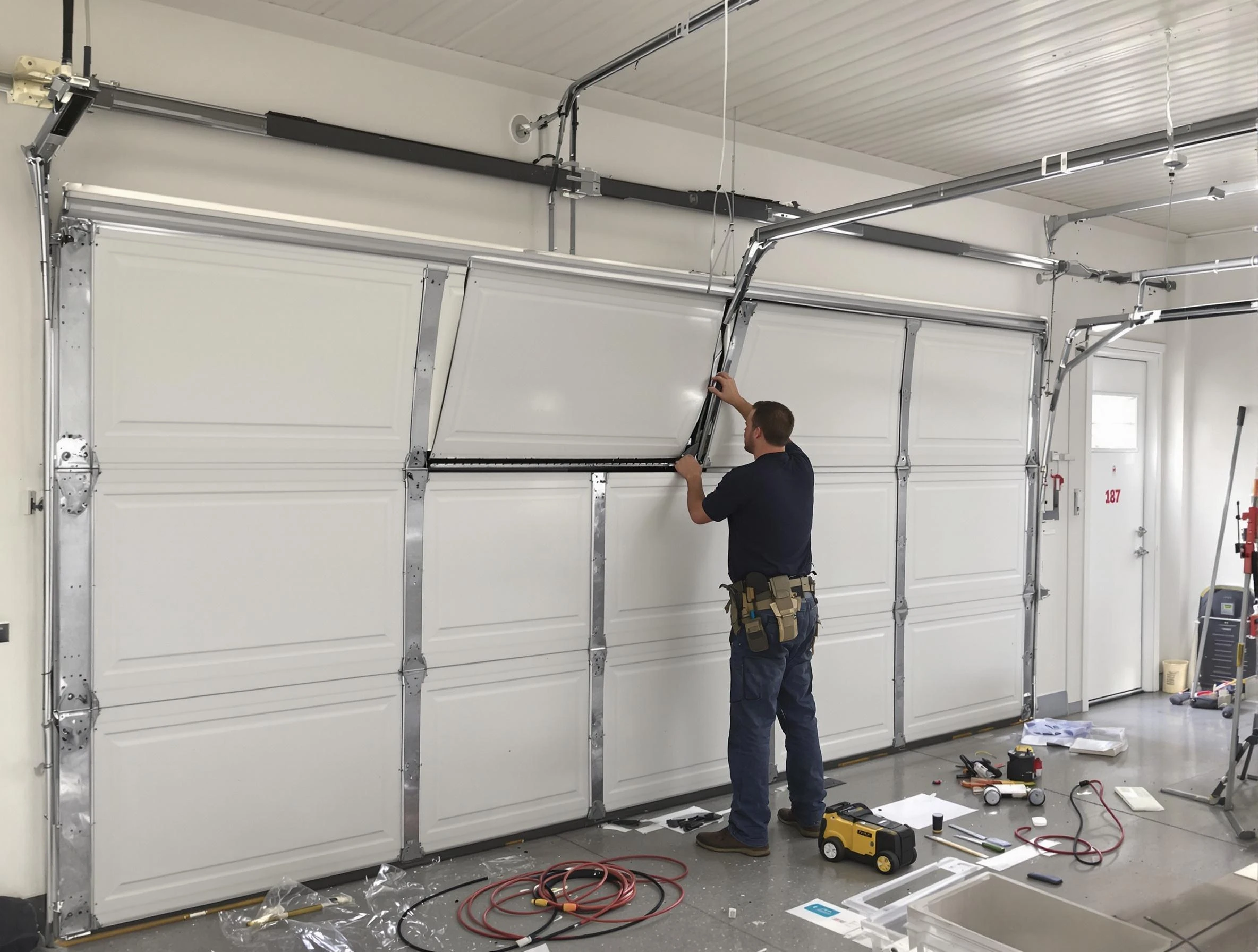 Garage Door Section Replacement in Highland Park